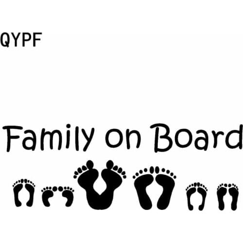 QYPF 15.2CM*5.4CM Family On Board Vinyl Decal Car Sticker Black Sliver C14-0125