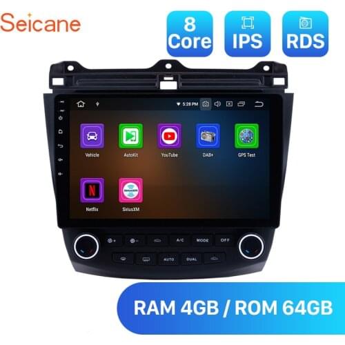 Seicane 10.1 inch Android 10.0 DSP Car Radio GPS Navigation Unit Player for 2003-2005 2006 2007 Honda Accord 7 Built In Carplay