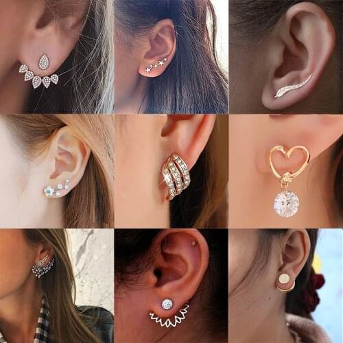 Fashion Simulated Pearls Pendient Angel Wings Leaf Feather Flowers Stud Earrings For Women Wedding Jewelry 2020 New