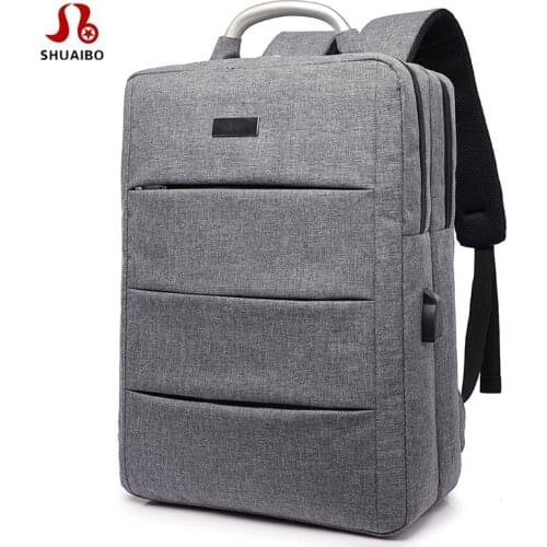 SHUAIBO Waterproof Laptop Backpack 15.6 inch Anti theft Backpack USB Charger 17 Inch Multifunction Backpack Travel Men Women