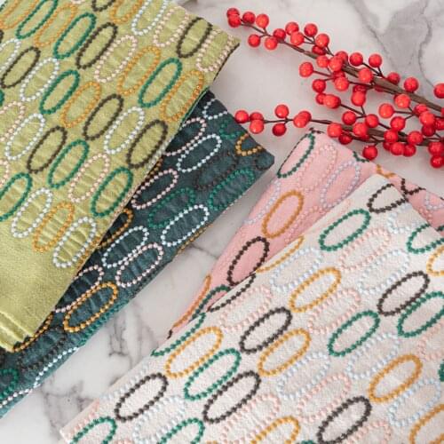 New Thickened Cotton Linen Embroidered Lace Fabric Tablecloth Pillow Bag DIY Handmade Fabric Accessories Width 125cm 1Yard
