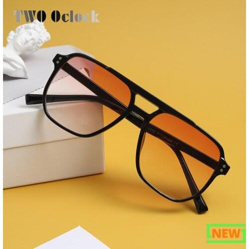 Womens Glasses Ladies Gradient Sunglasses Double Bridge UV400 Square Sun Protection Shades For Men lunette de soleil femme