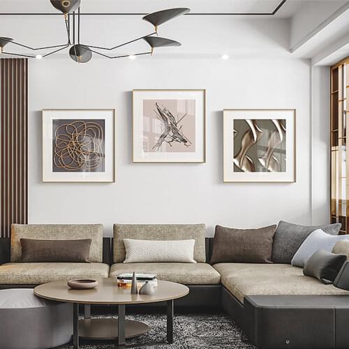 Texture Modern Light Luxury Style Living Room Decoration Painting Yellow White Gold Foil Porch Dining Room Bedroom Painting