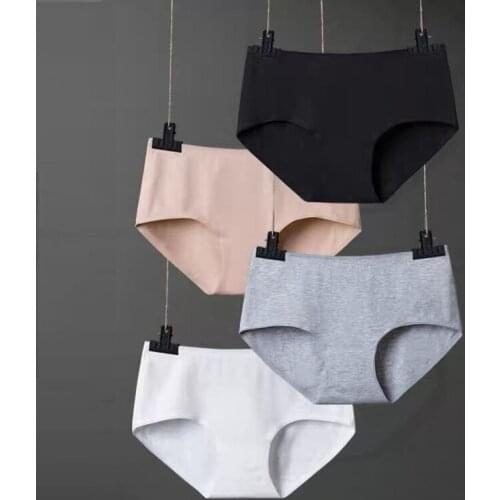 Womens underpants sexy lingerie cotton underpants seamless underwear cotton antibacterial middle waist plus size Female briefs