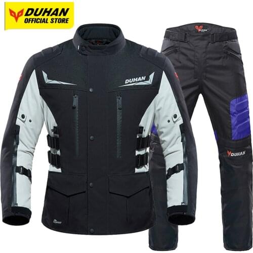 DUHAN Motorcycle Jacket & Pants Electric Heating Jacket Motocross Jacket Waterproof Winter Moto Cycling Chaqueta Body Protection
