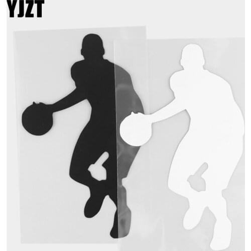 YJZT 10.3×17.0CM Basketball Game Pattern Car Sticker Fashion Cool Vinyl Decal Car Sticker Decoration Black/Silver 20A-0318