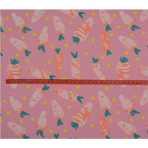 1 Yard Carrots Printed Canvas Fabric Cotton Cloth For DIY Textile For Handwork Bags Cushion Covers