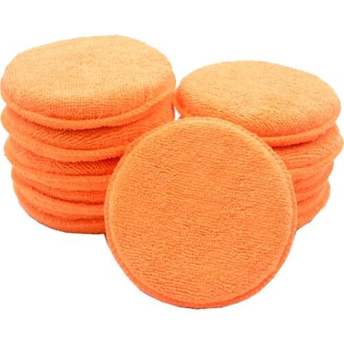 10PCS Soft Microfiber Car Wax Applicator Pads Polishing Sponge Remove Wax Detailing Wash Clean Paint Care Orange Color