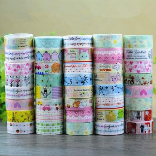 10 pcs Cute Colorful Kids Photo Props Cartoon Tape for Handmade DIY Scrapbook Decor Photo Albums Accessories