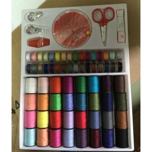 2021 Direct Selling Promotion 100% Cotton Sewing Thread 64pcs Color Line Sewing Machine Needle Tape Gift Box