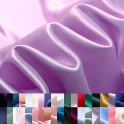 40 Colors! Wholesale 114CM Wide 16MM Solid Color Silk Crepe Satin Plain Fabric for Dress Shirt Clothes Cheongsam Y041