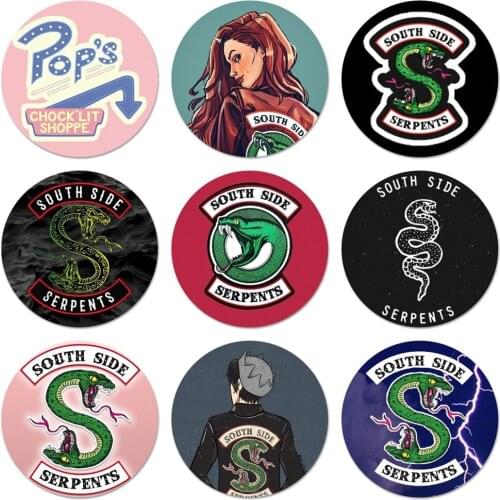 58mm riverdale SouthSide Serpent Badge Brooch Pin Accessories For Clothes Backpack Decoration gift