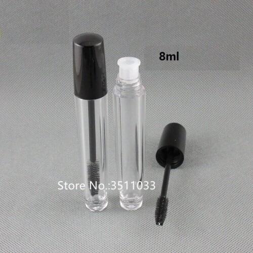 8ML 20pcs 30pcs 50pcs High Quailty Empty Plastic Clear Mascara Tube DIY Eyelash Cream Storage Container Black Cap Makeup Tool