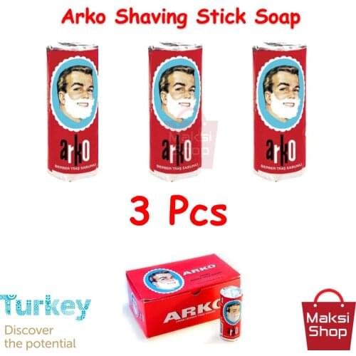 Arko Men Stick Rolon Shaving Soap 75 G x 3 Pcs Barbers Choice Traditional Shaving Beard Male Care Set Body blade Hair Shaver