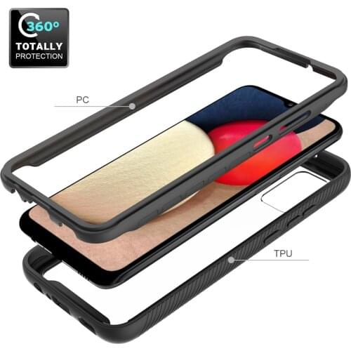 Case for Samsung Galaxy A12 A02 A02S A22 A32 A42 A52 A72 M02 Case 360 Full Luxury Shockproof Bumper Clear Phone Cover Men Women