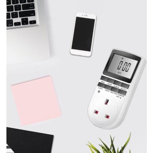 Digital Electrical Timer Plug Socket with On-Off Programs Countdown & Security Random Mode Lights & Home Applicanes