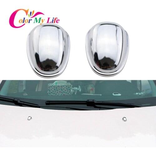 Color My Life 2Pcs/Set Car Front Windscreen Wiper Water Spray Jet Cover Fit for Peugeot 308 2012 - 2015 3008 Accessories
