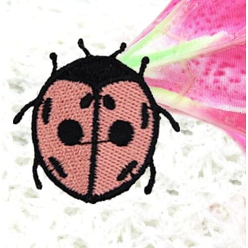 The Kids Girl Beautiful Ladybug Patches Iron On Embroidered Patch For Clothing Stick On Badge Paste For Clothes Sew On Bag Pants