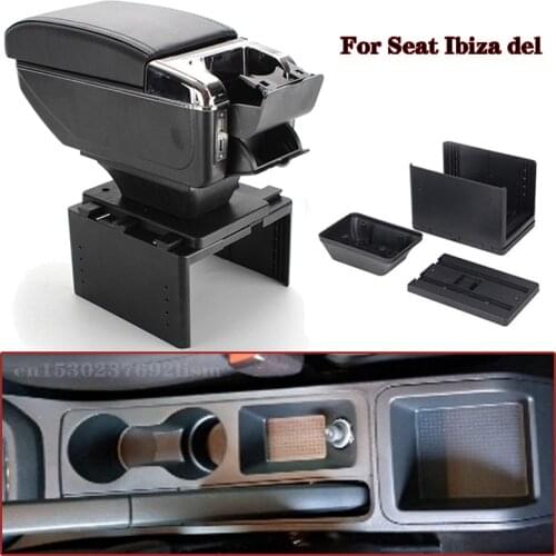 For Seat Ibiza del Armrest Retrofit parts Car Armrest Storage box car accessories Charging with USB
