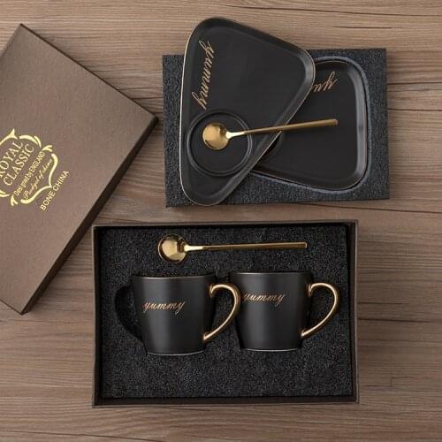 European Ceramic Coffee Cups and Saucer Sets Luxury Coffee Mug Travel Personalized Coffee Mugs Creative Tazas Water Bottle Bb50