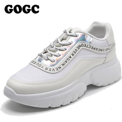 GOGC 2021 Sneakers Women Platform Sneakers chunky sneakers Spring Women Casual Flats Shoes Women Golden Shoes Women G6815