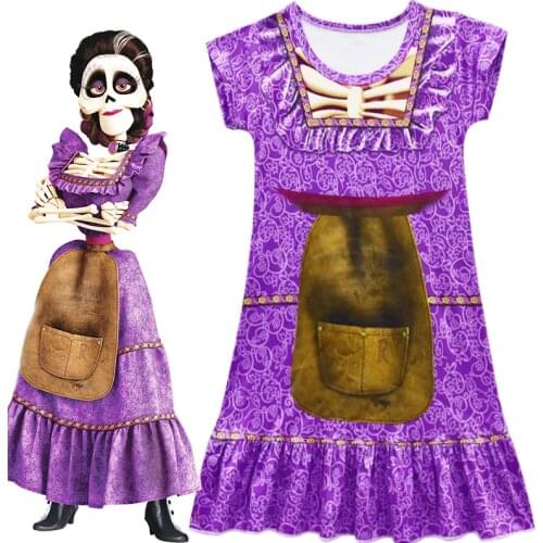 Pixar CoCo Mama Imelda Cosplay Costume Dresses Girls Music Dreaming Around Halloween Family Party Fancy Dress for Kids C19646CH