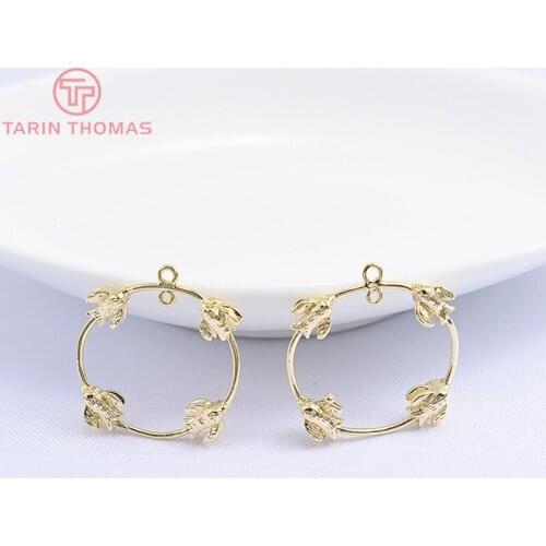 139)10PCS 2.5CM 24K Gold Color Plated Round with Four Birds Pendants Charm High Quality DIY Jewelry Making Findings Accessories