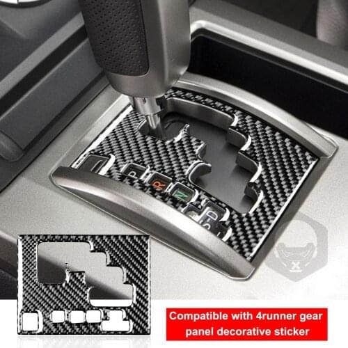 Panel Trim Sticker Non-scratching Easy Installation Carbon Fiber Car Gear Shift Knob Panel Trim 4Runner 2010-2020 Left Drive
