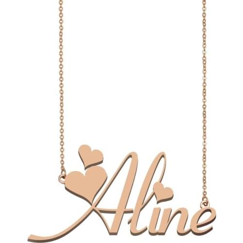 Aline Name Necklace, Custom Name Necklace for Women Girls Best Friends Birthday Wedding Christmas Mother Days Gift