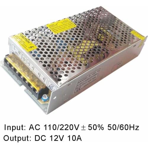 AC to DC10.3V-14V adjustable power switching supply 110V/220V AC to DC 12V 10A 120W
