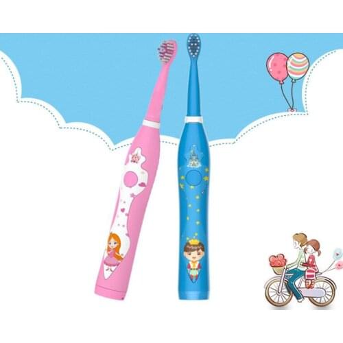 Cartoon Electric Toothbrush Rechargeable with 4 Brush Heads & 3 Modes, Portable Power Toothbrush Cleaner for Adults and Kids