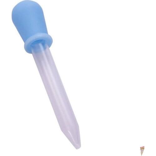 1Pc 5ML Baby Feeding Utensils Clear Plastic Pipette Feed Liquid Food Medicine Dropper Burette blue