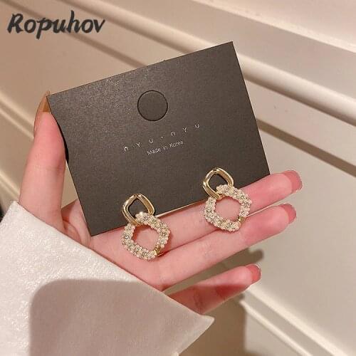 Ropuhov 2021 New Korean Fashion Jewelry for Woman Gift Set Luxury Stud Earrings Set Bling Baroque Wholesale