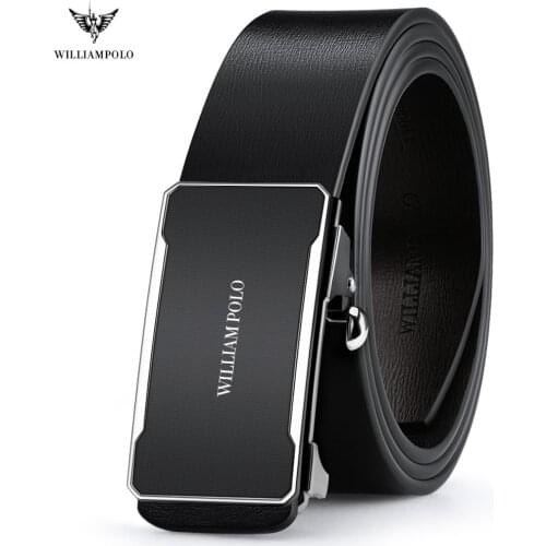 Luxury Brand Belt Top Quality Genuine Leather Metal Automatic Head Strap Cowskin Belt Silver Buckles Design For Men