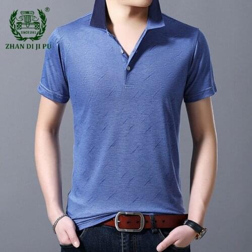 Ice Silk New Men Polo Shirt Fashion Pirnted Casual Lapel Short Sleeve Tops Male Summer Comfortable Breathable Polo T-shirts Mens