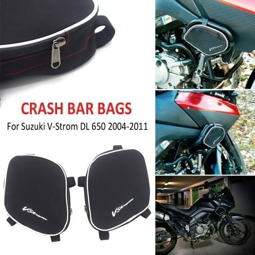 Motorcycle Frame Crash Bar Bags Repair Tool Placement Bag For Suzuki V-Strom vstrom DL 650 DL650 2004-2011 For Givi For Kappa