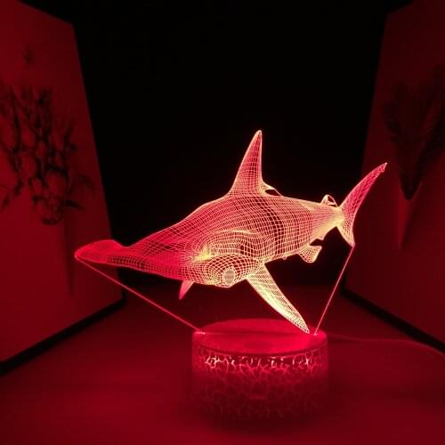 Shark LED Night Light Home Table Decor for Childrens Festival Birthday Gifts 7 Color Changes With Remote Control Neon 3D Lamp
