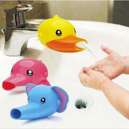 1 pc Happy Fun Animals Faucet Extender Baby Tubs Kids Hand Washing Bathroom Sink Gift Fashion and Convenient