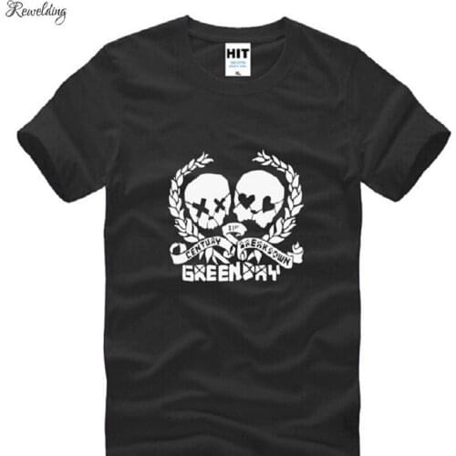 Punk Rock Green Day Printed T Shirt Men Hip Hop Short Sleeve O Neck Cotton Man T-Shirt Cool Tee Shirt Homme Camisa Masculina