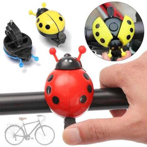 Cute Kids Boys Girls lovelty Plastic Bike Bell Bicycle Ladybird Bug Design Horn Safety Warning Cycling Accessories
