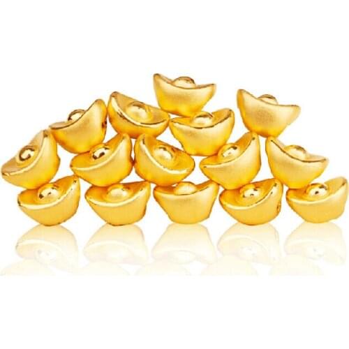 FINE JEWELRY 999 24K Yellow gold YuanBao Pendant 0.55g