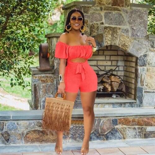 Women Summer Jumpsuits, Solid Color Strapless Short Sleeves Hollow-Waist Lace-Up Siamese Trousers for Girls