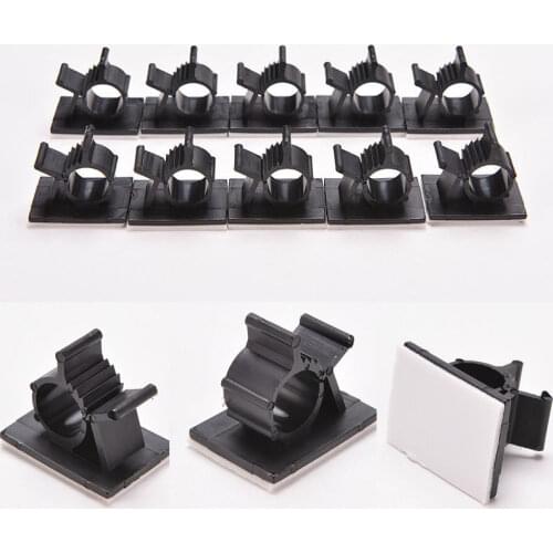 10pcs/lot Cable Clips Adhesive Cord Management Desk Wall Wire Holder Organizer Clamp Wire Tie Fixer Fasteners