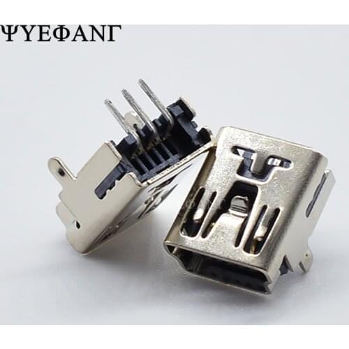 10PCS/LOT Mini USB 5pin Female Socket Connector 4 foot for Tail Charging Mobile Phone