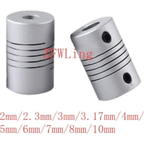 Aluminium CNC Motor Jaw Shaft Coupler 5mm To 8mm Flexible Coupling OD 19x25mm Dropshipping 2/2.3/3/3.17/4/5/6/6.35/7/8/10mm