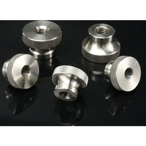 2Pcs M3 M4 M5 M6 M8 M10 M12 M14 M16 Stainless Steel 304 High Head Step Knurled Hand Nuts Pass hole Knob Nut