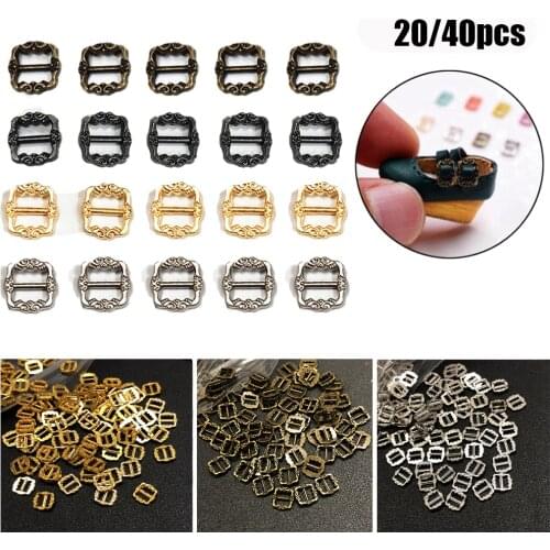 20/40pcs 6*6/12*12mm Mini Ultra-small Tri-glide Pattern Belt Buckle Doll Bags Buckles Buttons Shoes Clothes Sewing Accessories