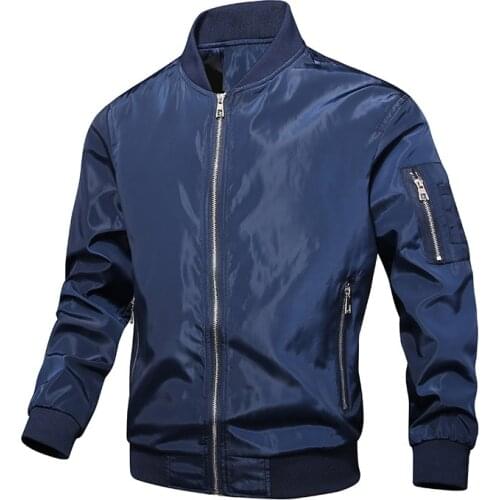 2021 Casual Men Jacket Solid Fashion Slim Bomber Jacket Men Overcoat Spring Autumn Baseball Jackets Outdoor Mens Jacket M-7XL