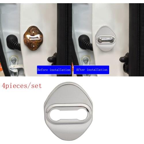 4 pcs silver Stainless Steel Car Door Lock Protective Buckle Cover case for Honda Accord Civic CR-V Fit