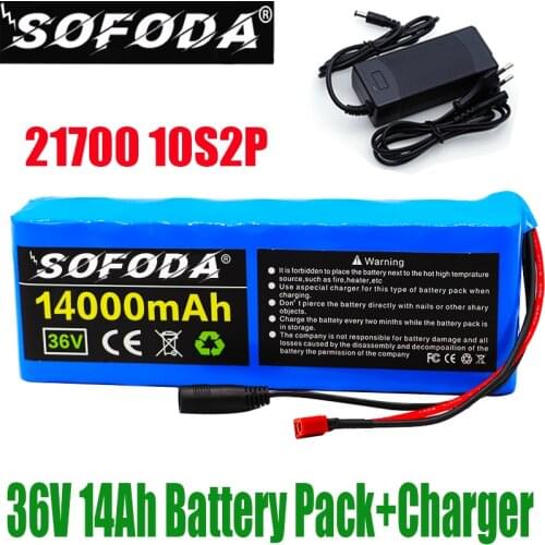 36v battery pack 14AH 21700 pack for Scooter powerful Electric bicycle 21700 36v lithium battery Built-in 15ABMS with 2a charger